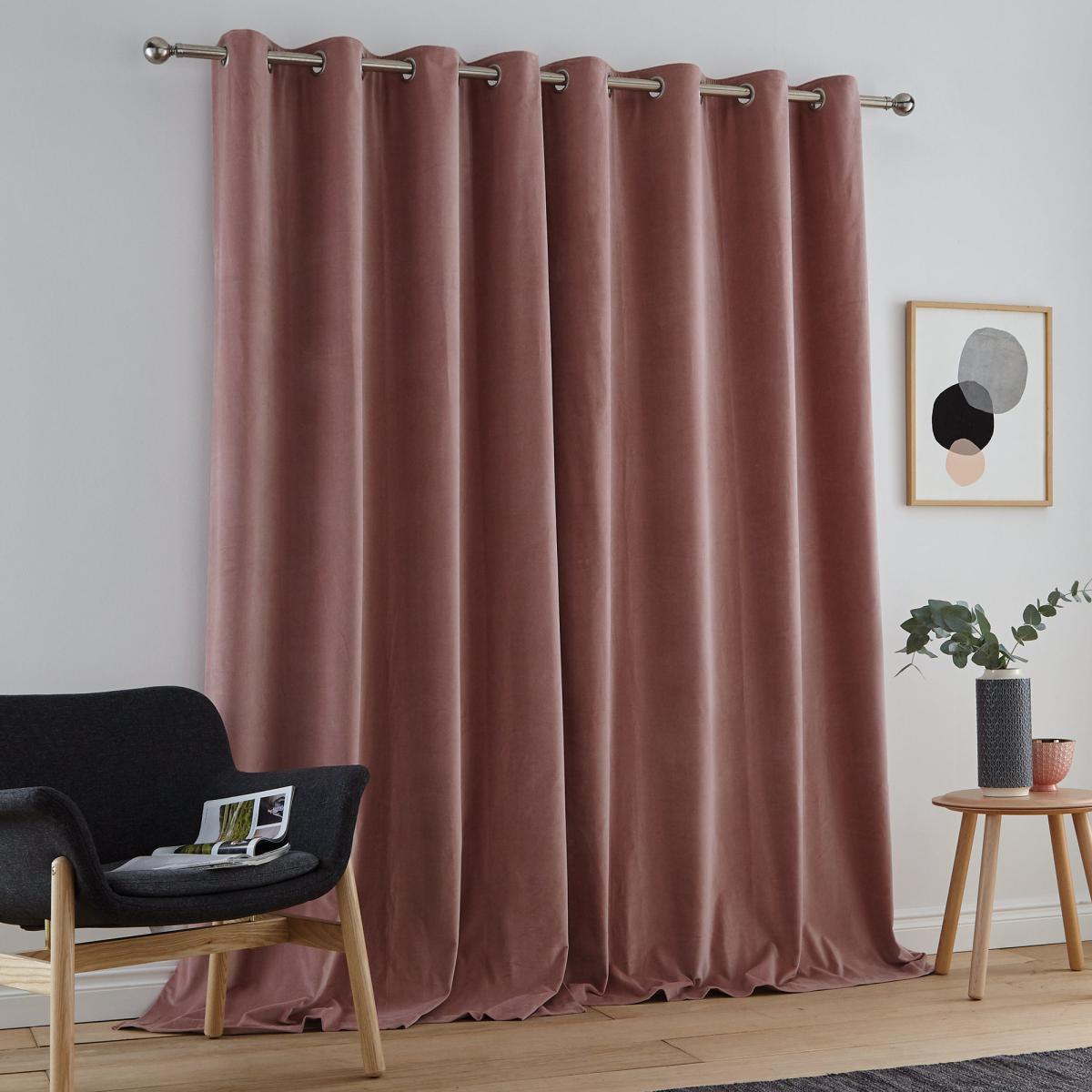 Peyton Cotton Velvet Blush Eyelet Curtains Blush Pink – image 3