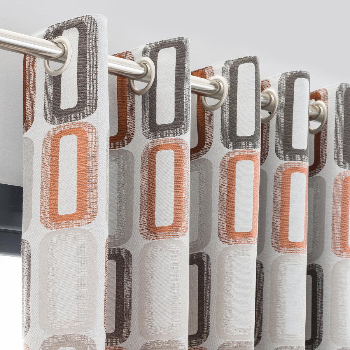 Elements Dahl Rust Eyelet Curtains Brown and Grey – image 4