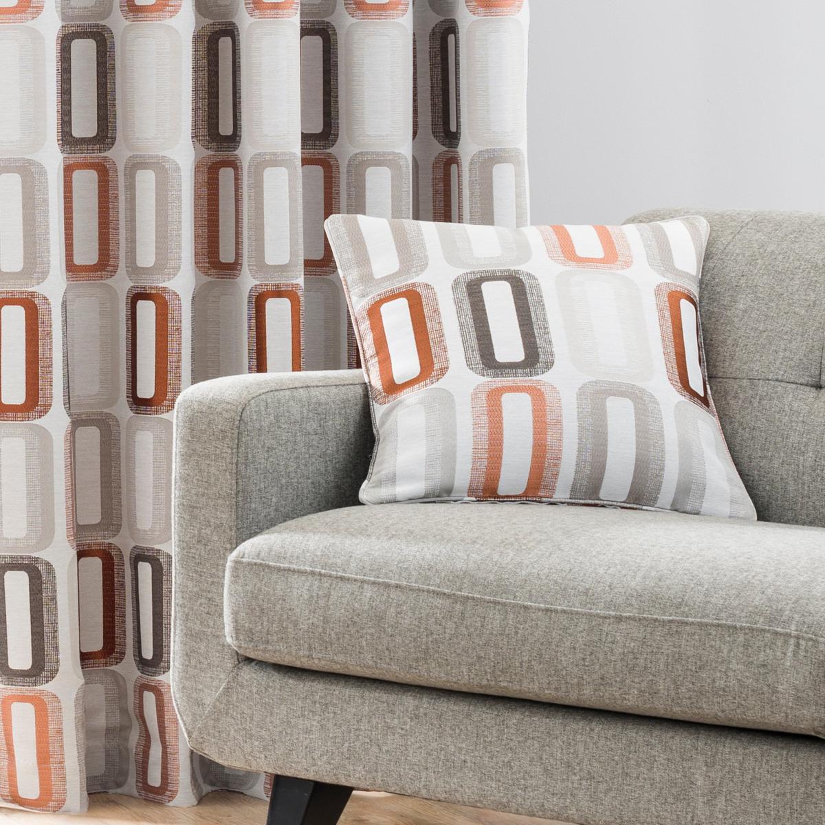 Elements Dahl Rust Eyelet Curtains Brown and Grey – image 5