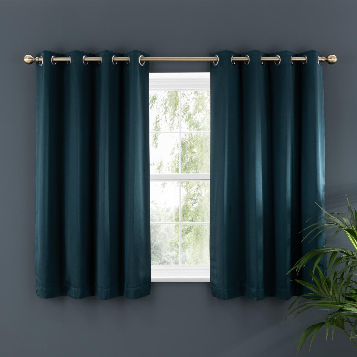 Satin Peacock Eyelet Curtains Peacock – image 6