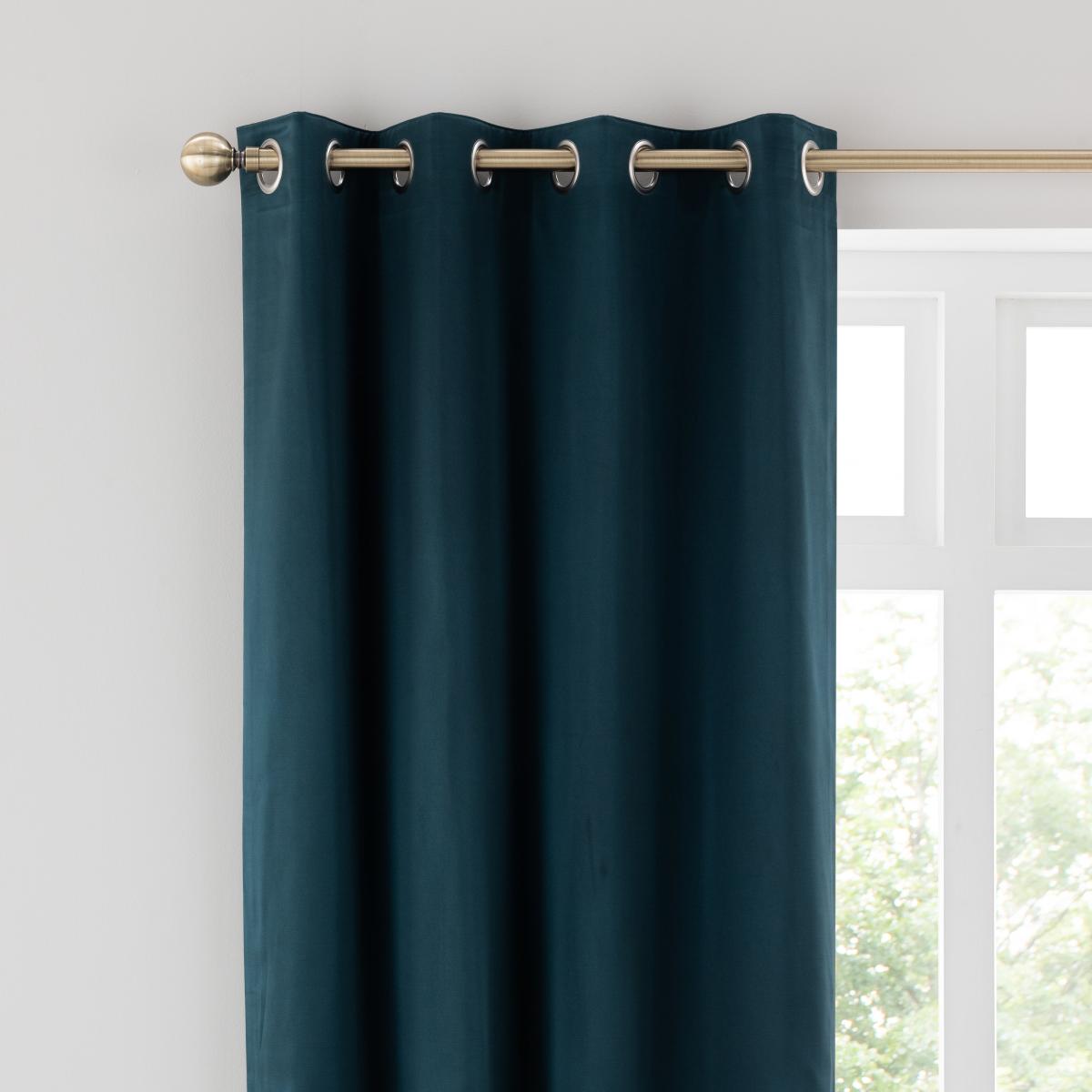 Satin Peacock Eyelet Curtains Peacock – image 1