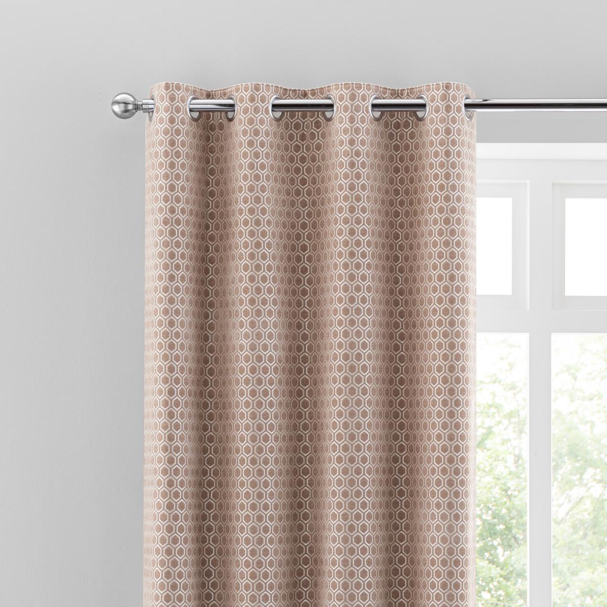 Chenille Hive Honey Eyelet Curtains Honey – image 2