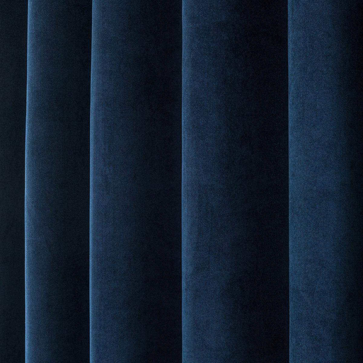 Margot Velvet-Look Midnight Blue Eyelet Curtains Blue – image 4