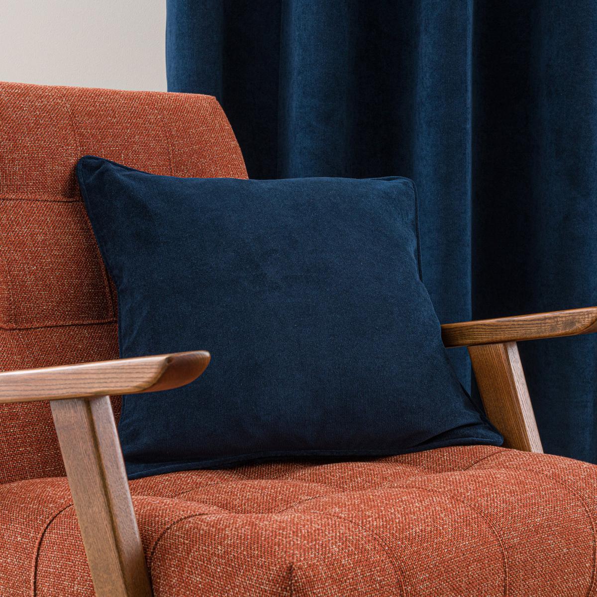 Margot Velvet-Look Midnight Blue Eyelet Curtains Blue – image 6