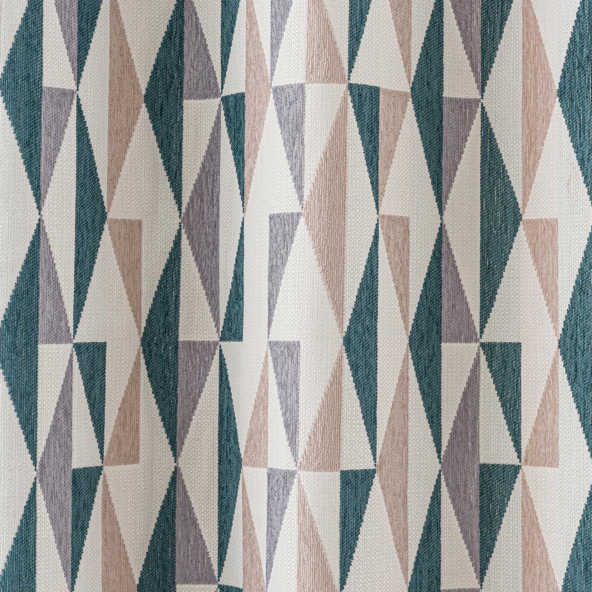 Elements Triangles Peacock Eyelet Curtains Green, Brown and White – image 5
