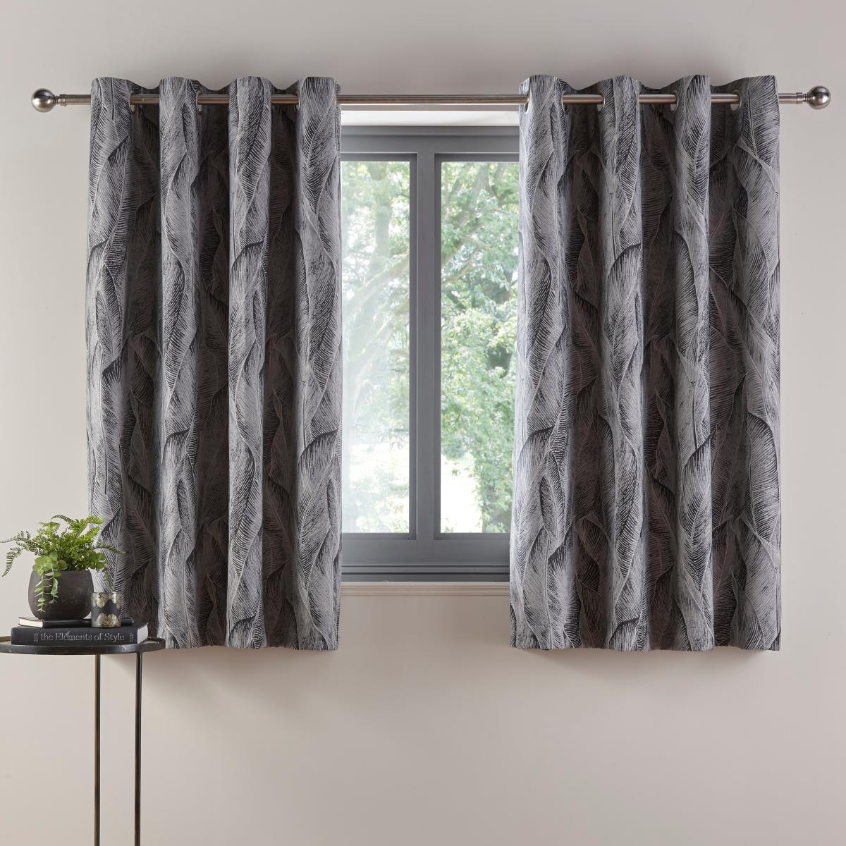 Malawi Graphite Eyelet Curtains Graphite (Grey) – image 2