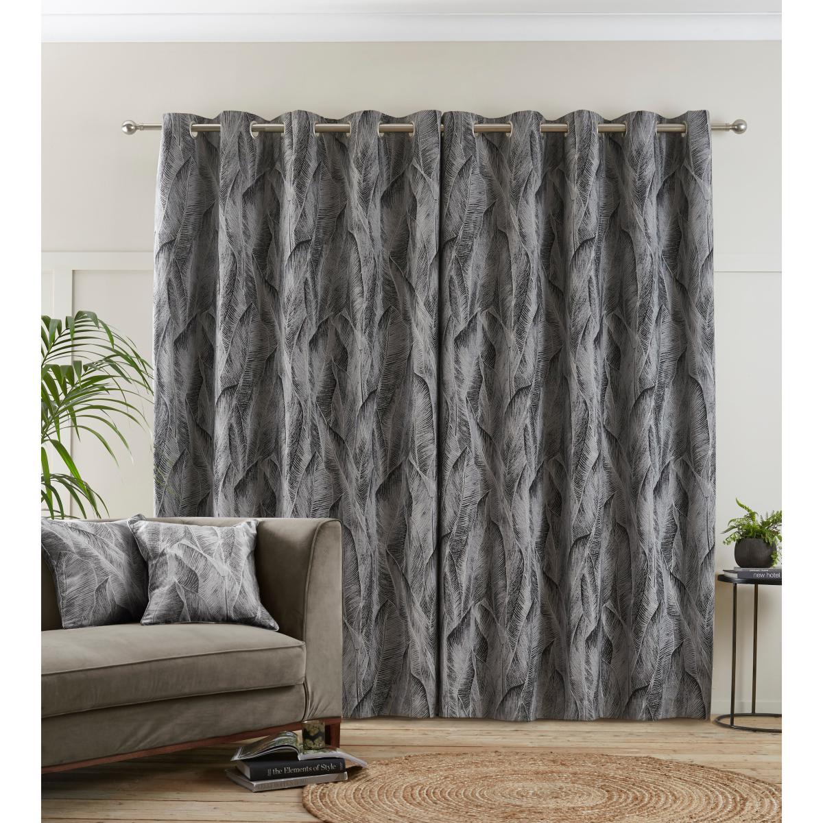 Malawi Graphite Eyelet Curtains Graphite (Grey) – image 3