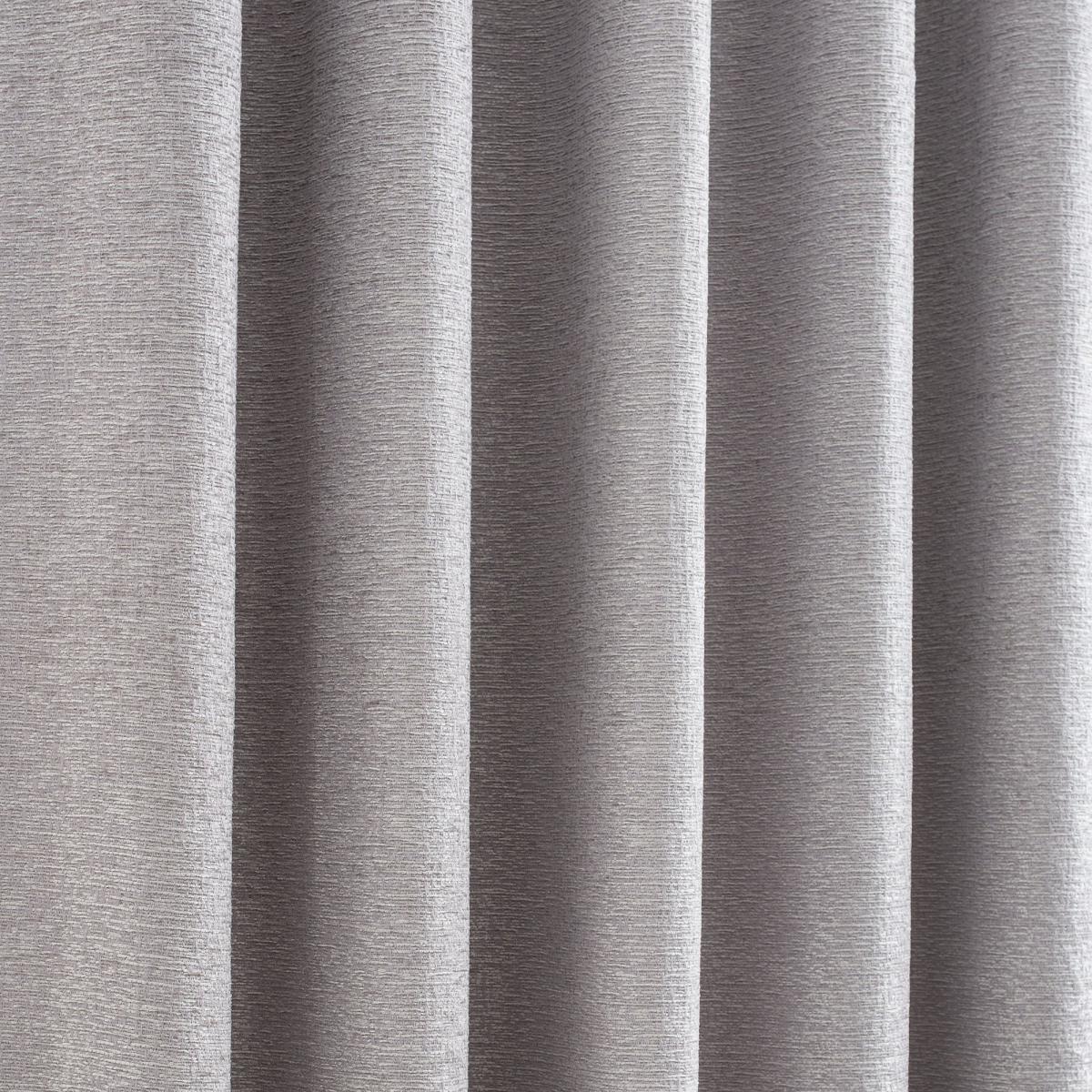 Textured Chenille Silver Eyelet Curtains Silver – image 3