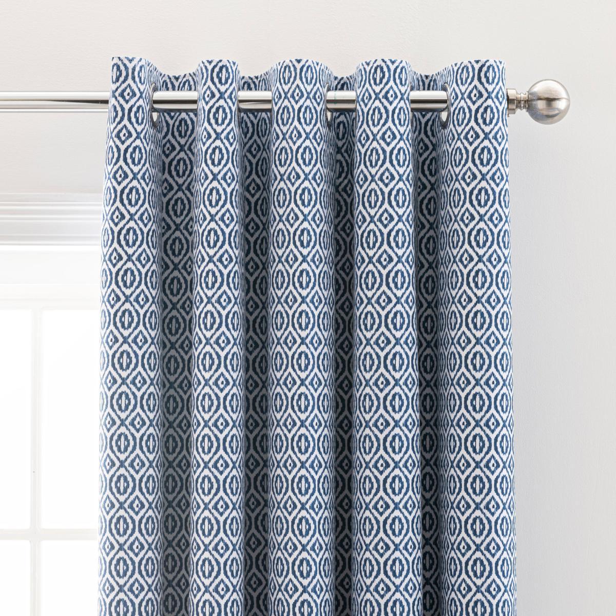 Jax Blue Mosaic Blackout Eyelet Curtains Blue – image 2