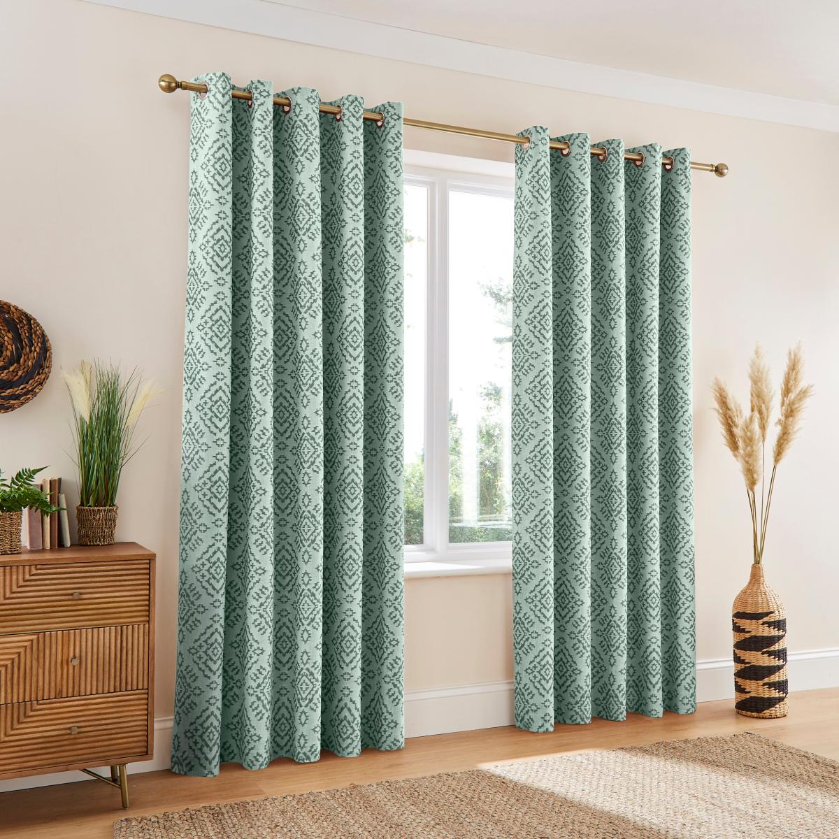 Azira Lilypad Blackout Eyelet Curtains Green – image 2