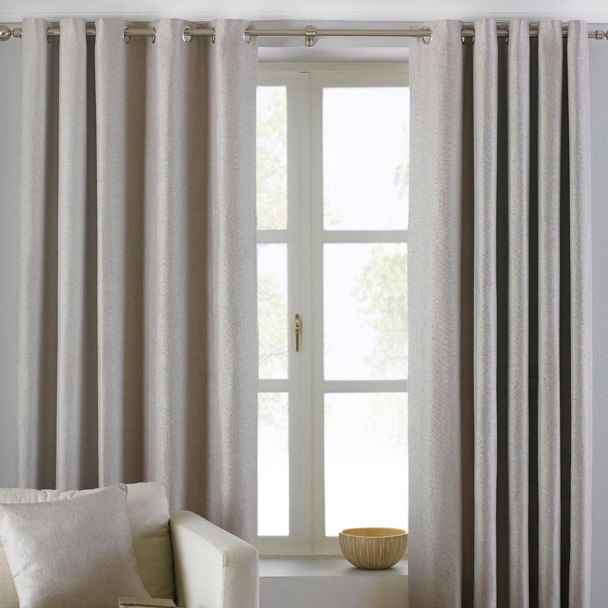 Atlantic Natural Eyelet Curtains Brown – image 1