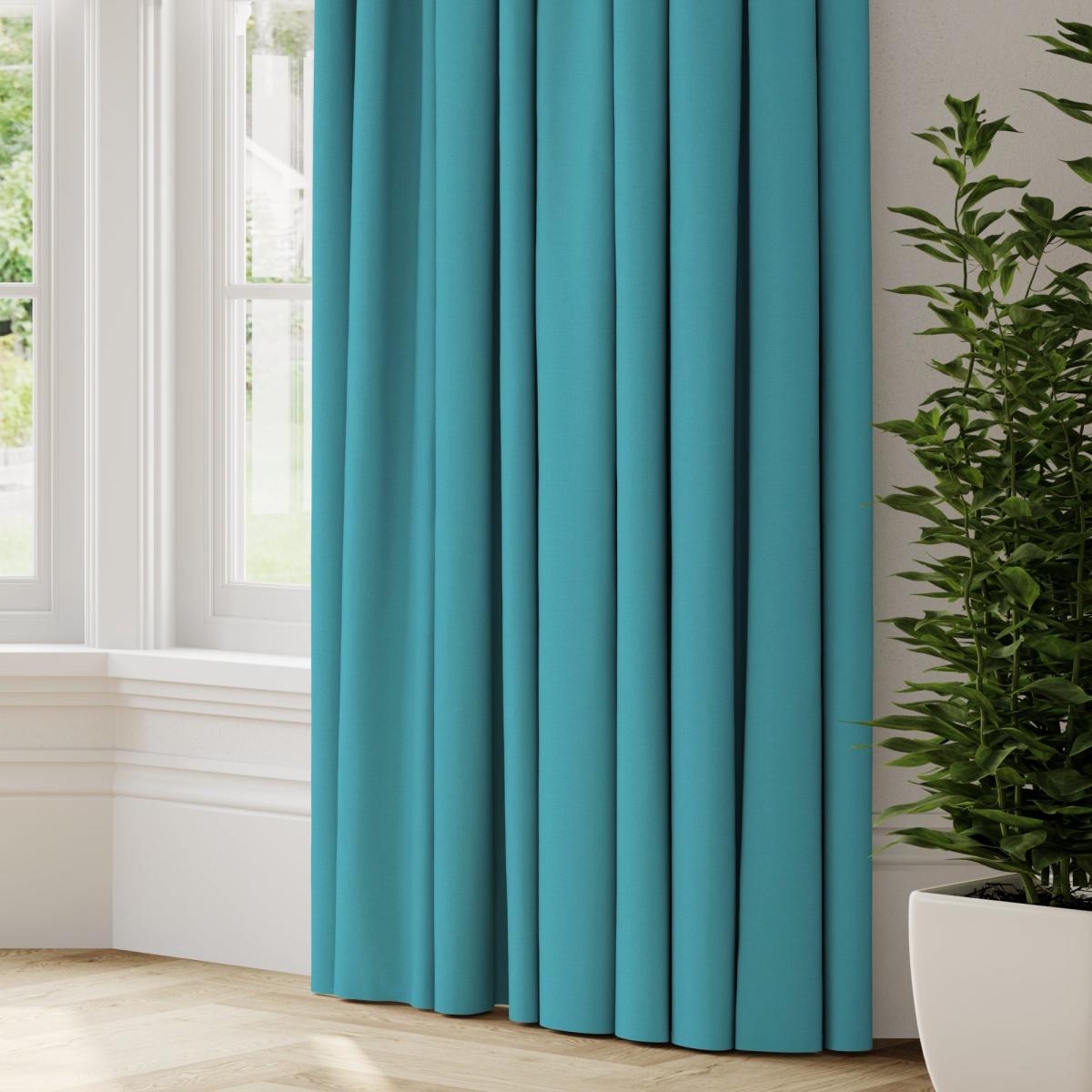 Panama Cotton Made to Measure Curtains Panama Cornflower – image 2