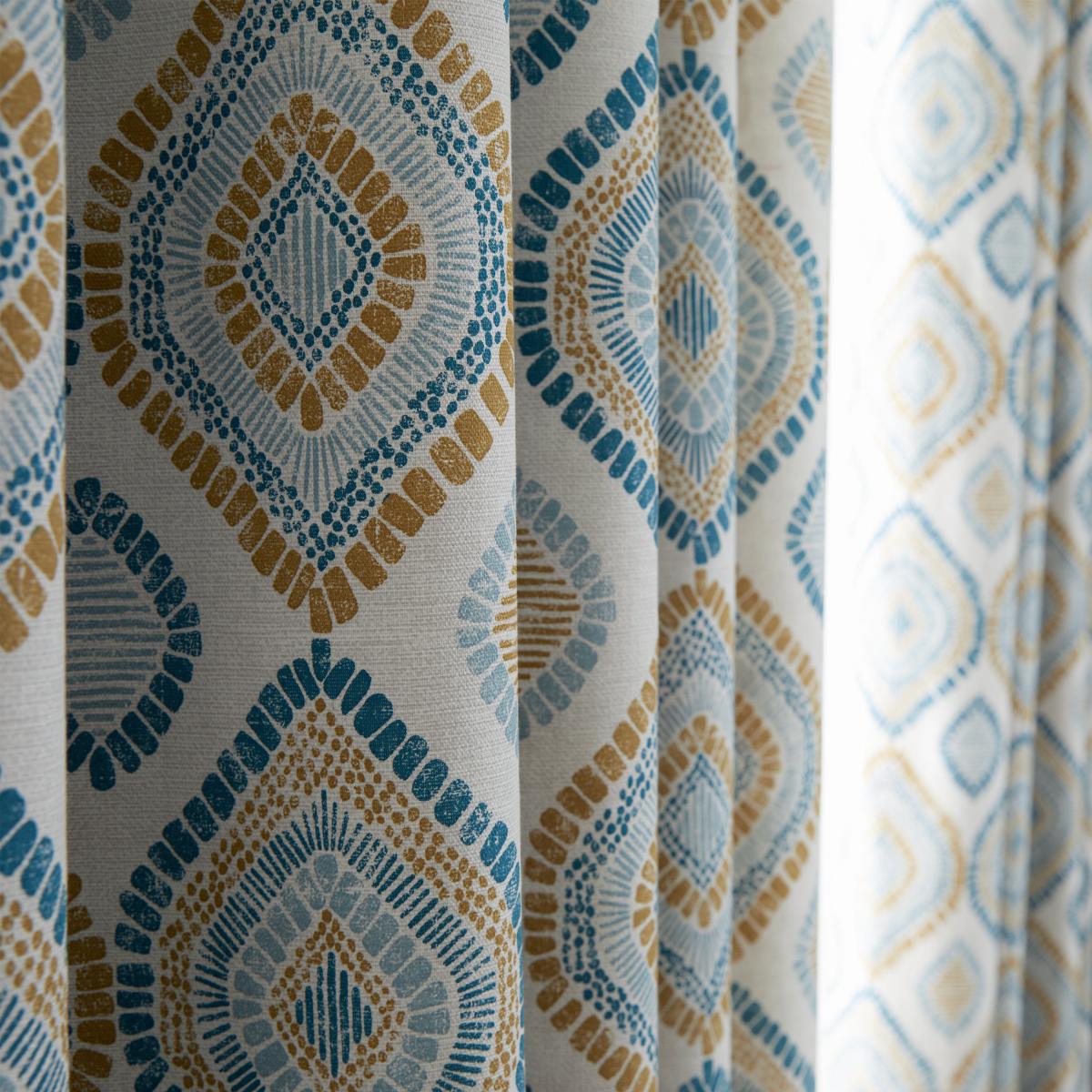 Pineapple Elephant Ziri Teal Eyelet Curtains Teal (Blue) – image 3