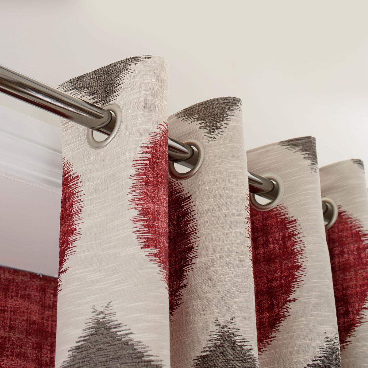 Morocco Red Eyelet Curtains Red and Brown – image 4