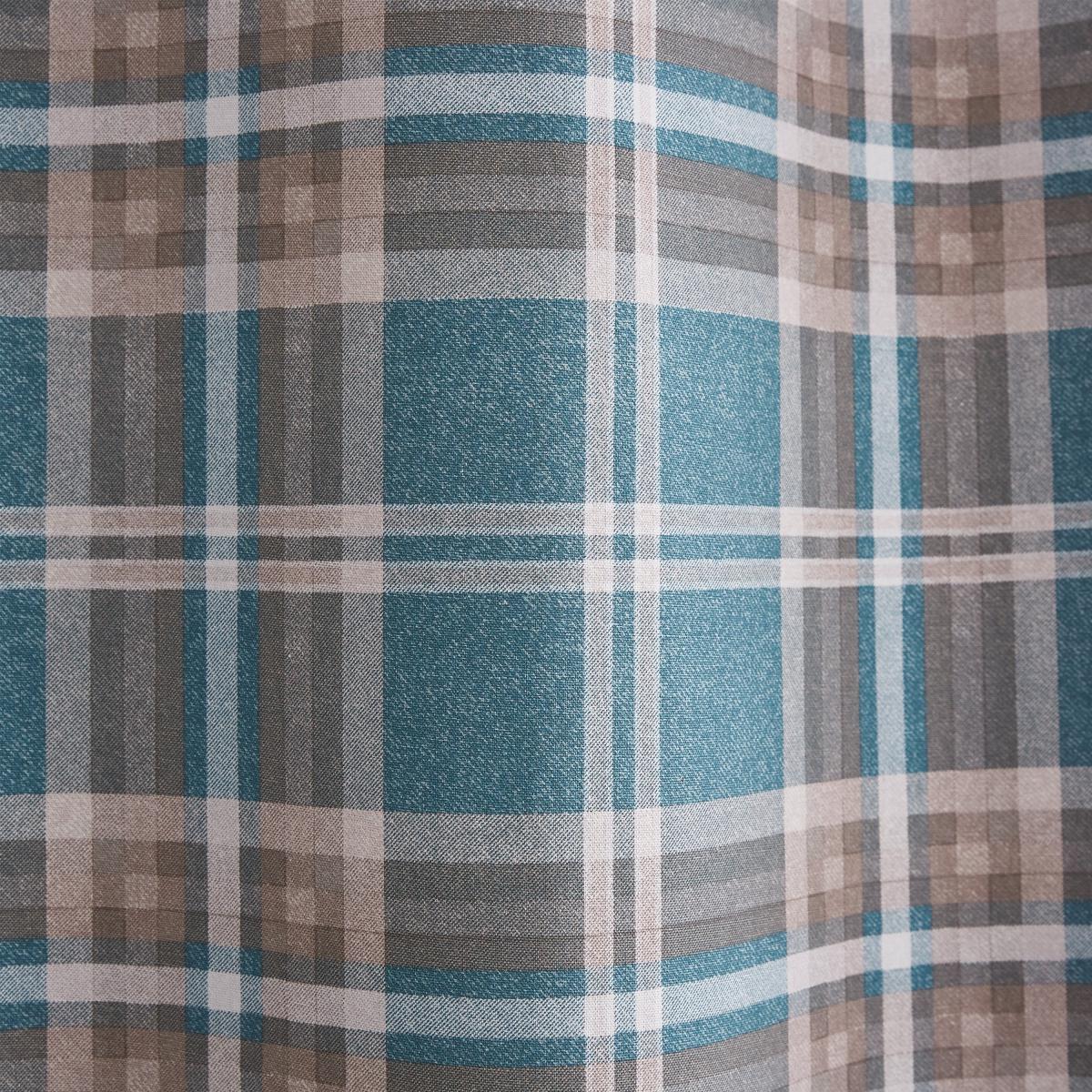 Catherine Lansfield Tweed Woven Check Teal Eyelet Curtains Teal (Blue) – image 3