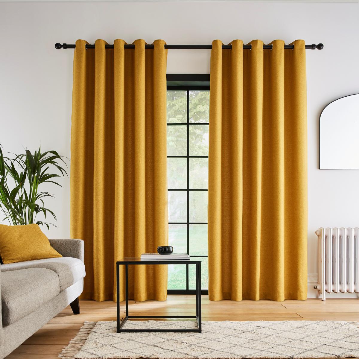Bondi Old Gold Eyelet Curtains Old Gold – image 2