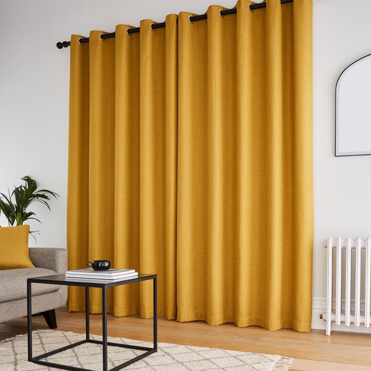 Bondi Old Gold Eyelet Curtains Old Gold – image 3