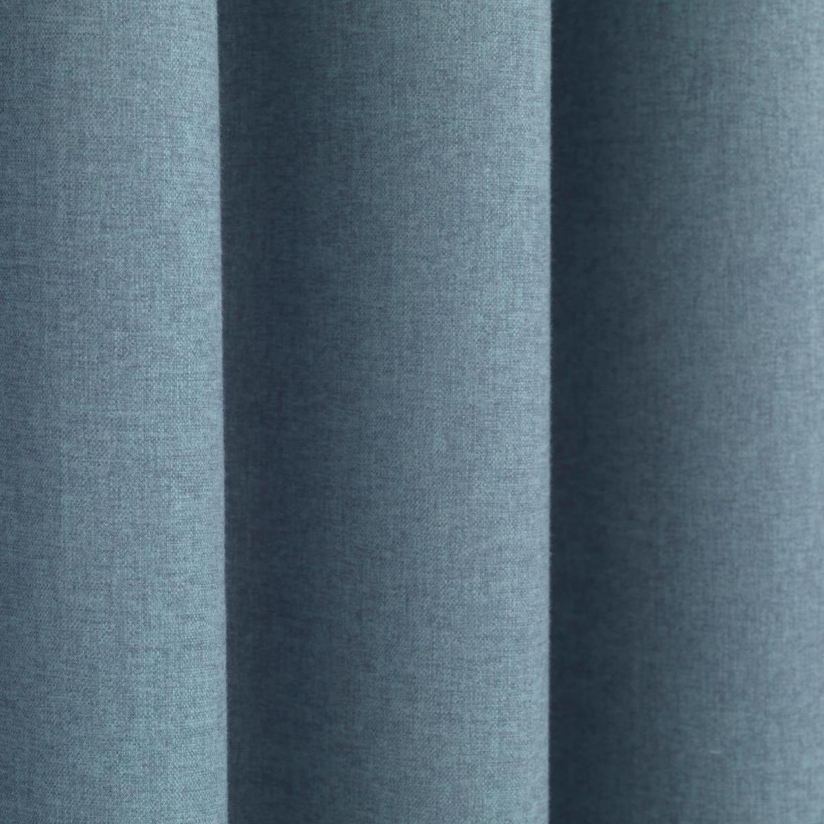 Luna Brushed Teal Blackout Eyelet Curtains Blue – image 3
