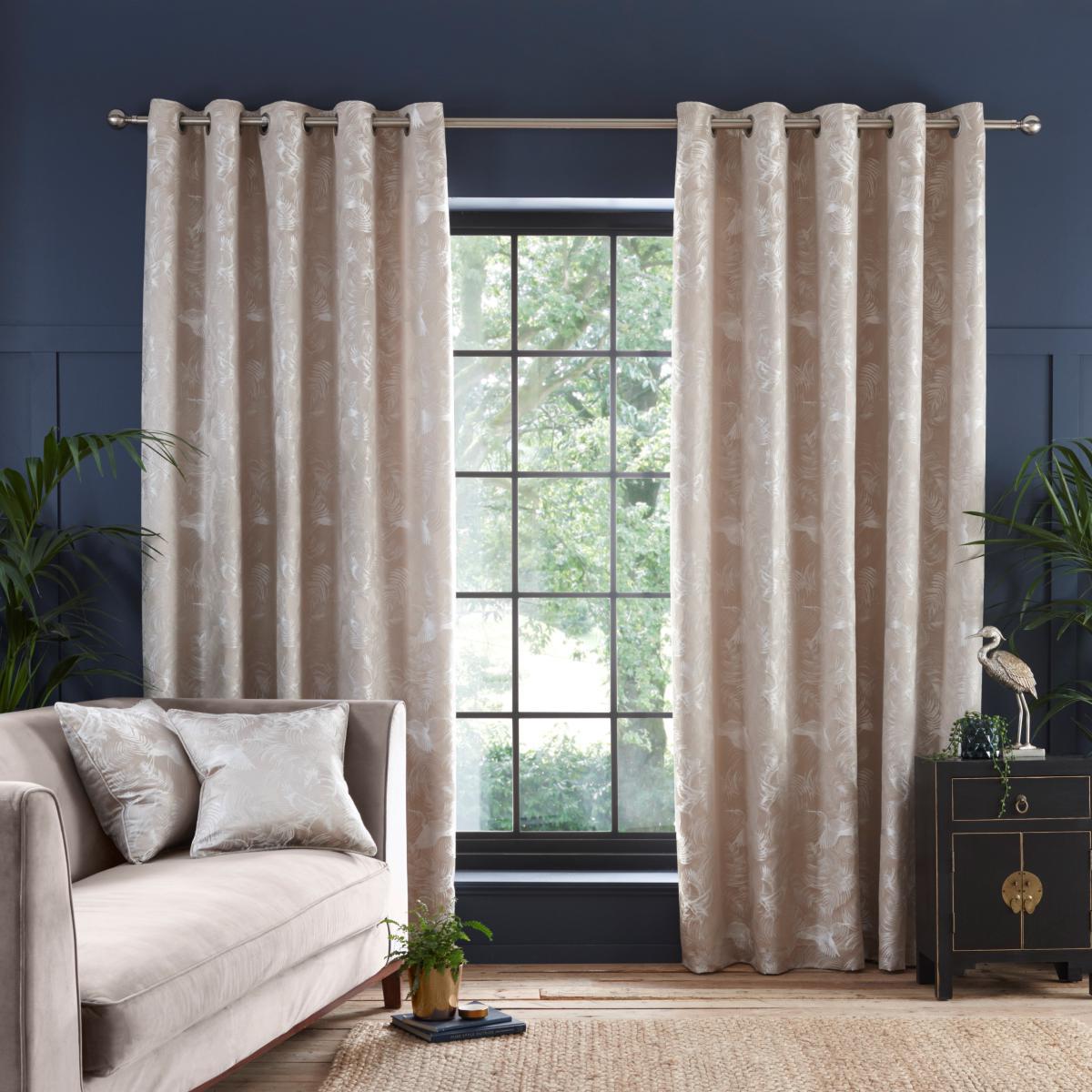 Crane Natural Eyelet Curtains Natural – image 1
