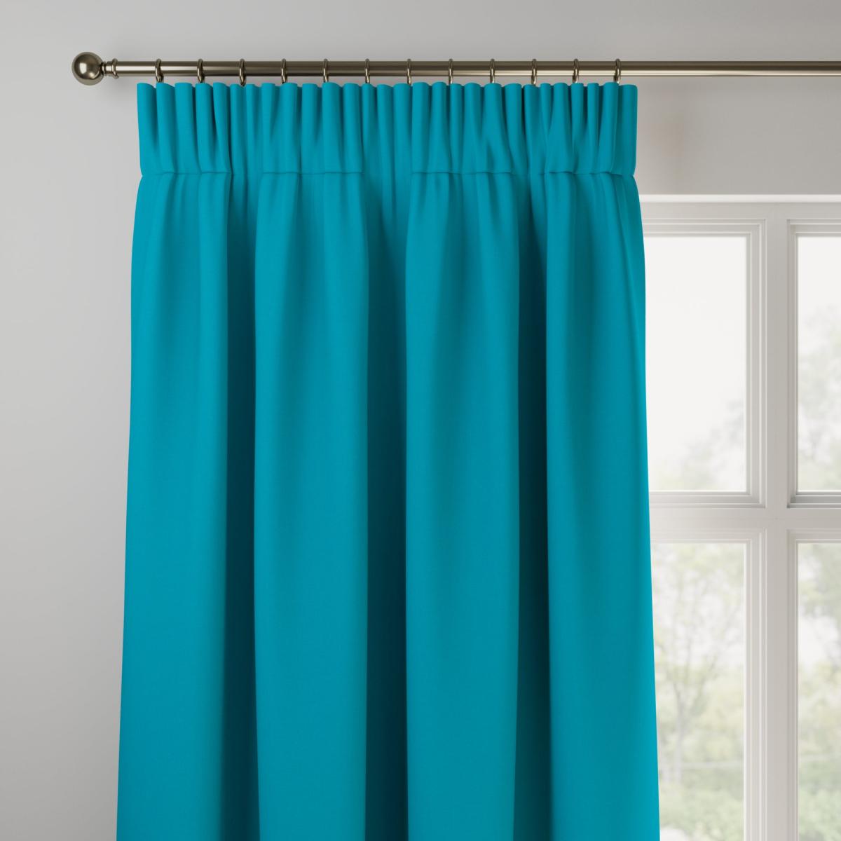 Panama Cotton Made to Measure Curtains Panama Teal – image 3