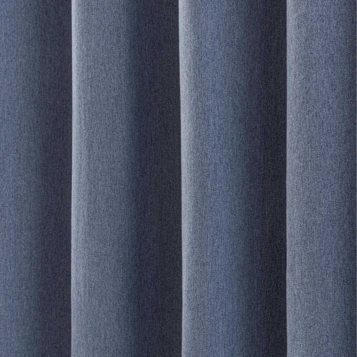 Luna Brushed Dusky Blue Blackout Eyelet Curtains Blue – image 6