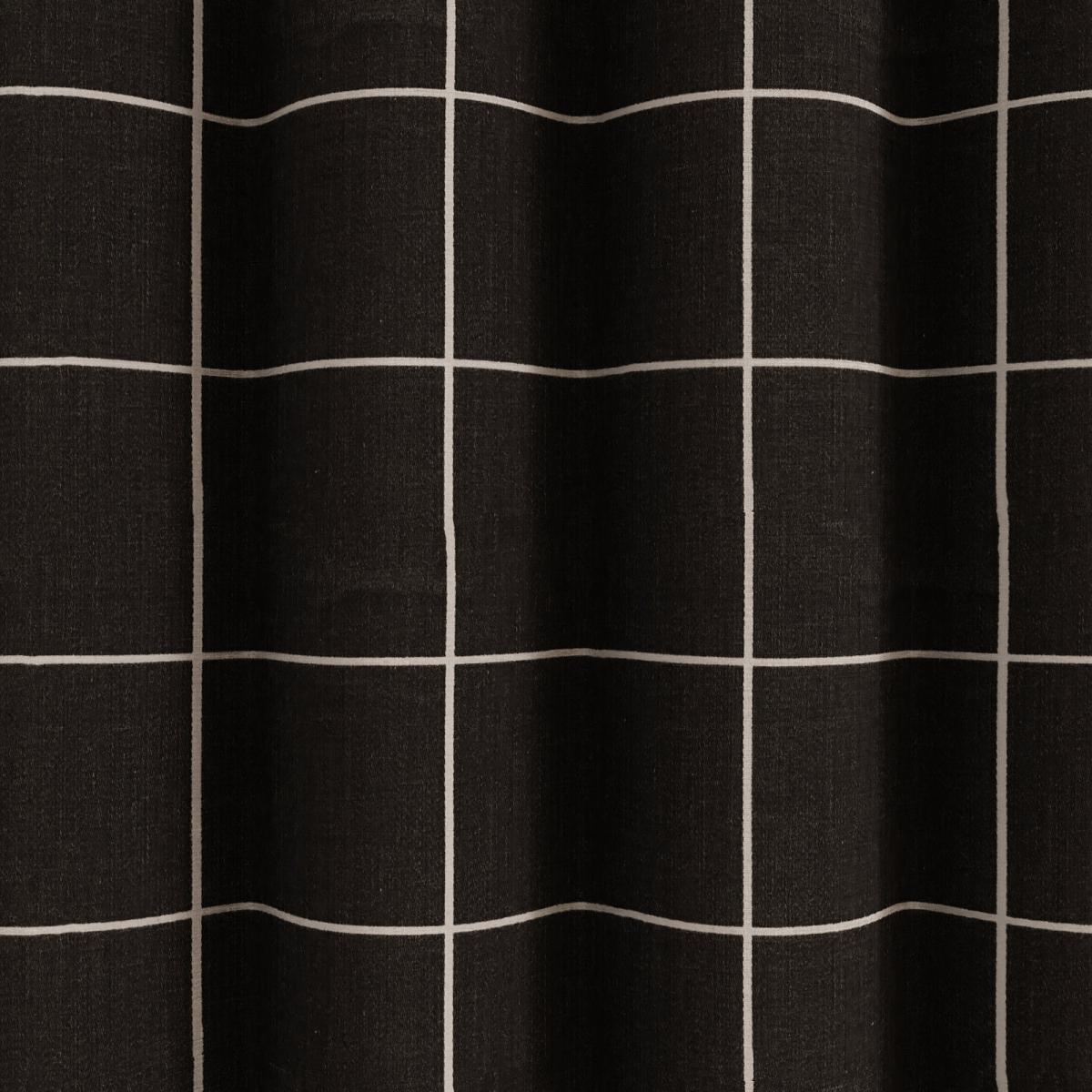 Haddington Black Checked Eyelet Curtains Black – image 3