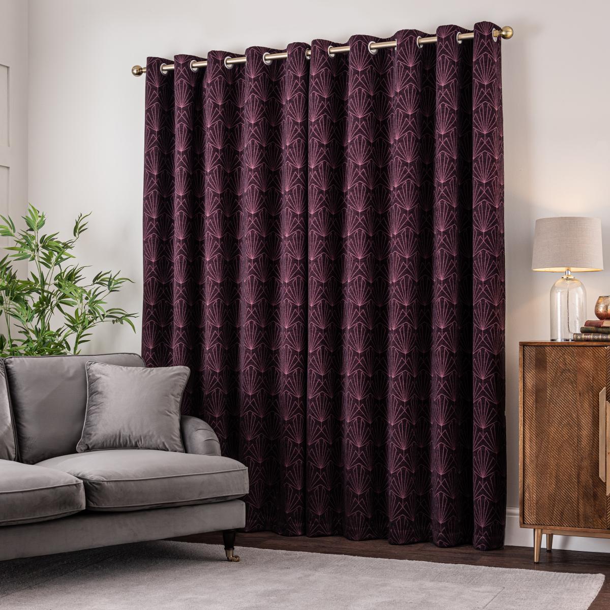 Gatsby Thermal Eyelet Curtains Aubergine Aubergine (Purple) – image 4