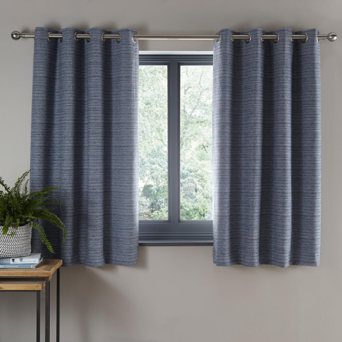 Retreat Blue Eyelet Curtains Blue – image 4