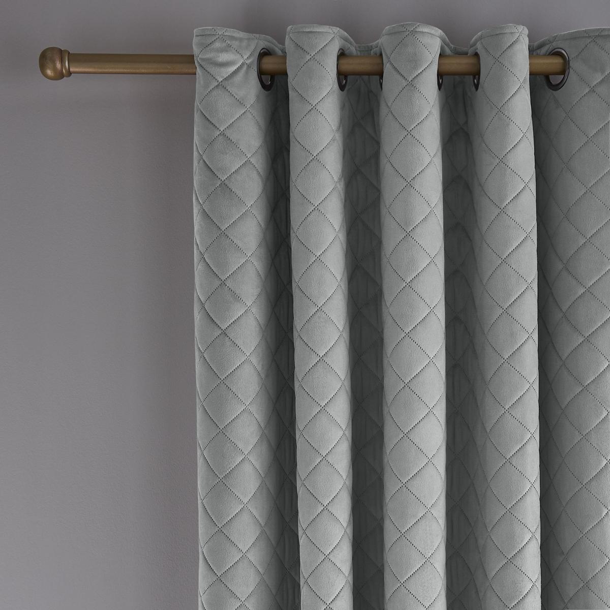 Catherine Lansfield So Soft Luxe Velvet Silver Eyelet Curtains Silver – image 1