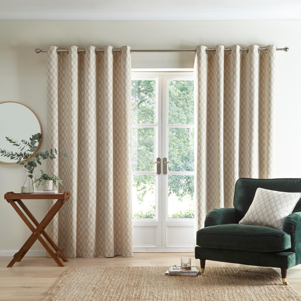 Connor Tree Warm Sand Eyelet Curtains Warm Sand – image 2