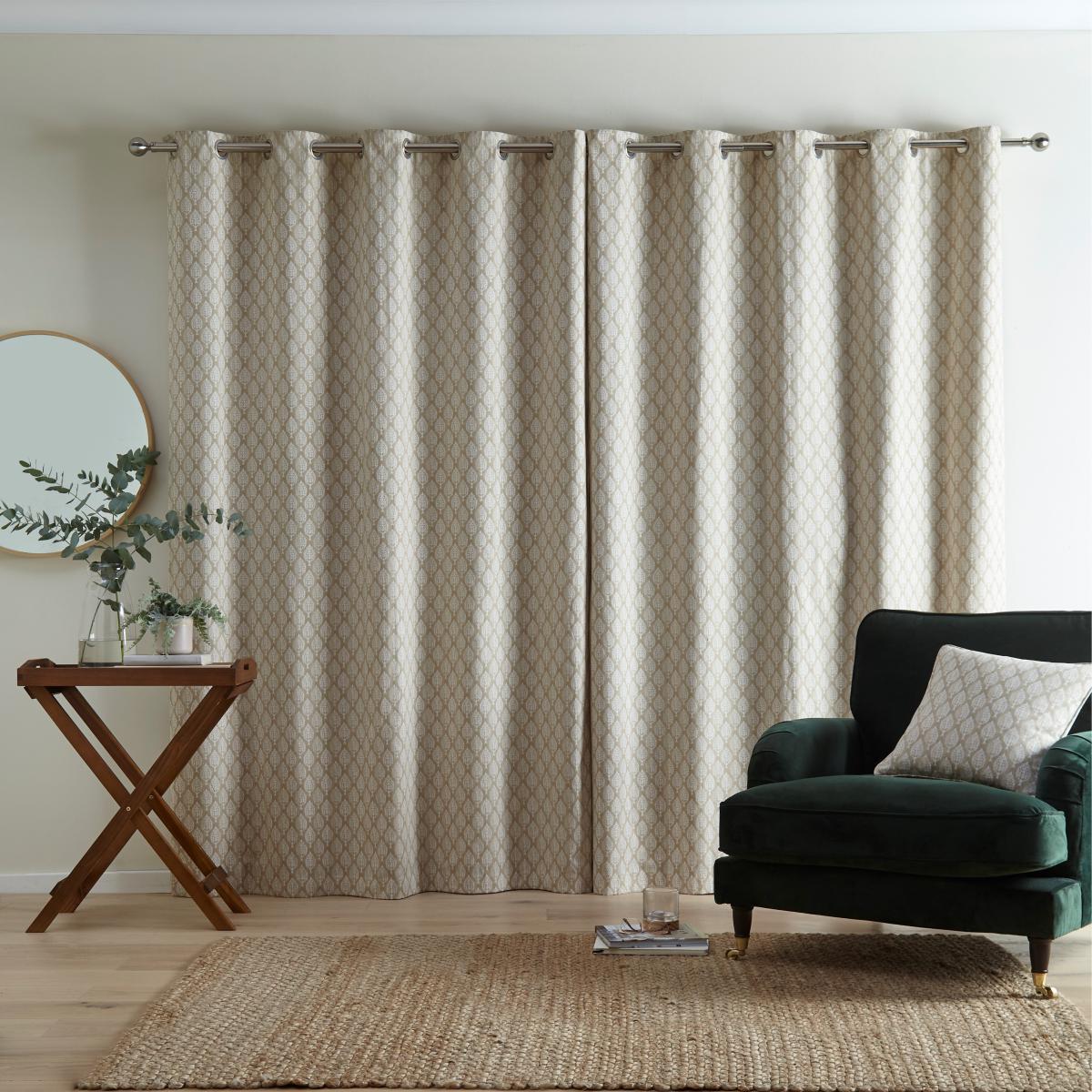 Connor Tree Warm Sand Eyelet Curtains Warm Sand – image 4