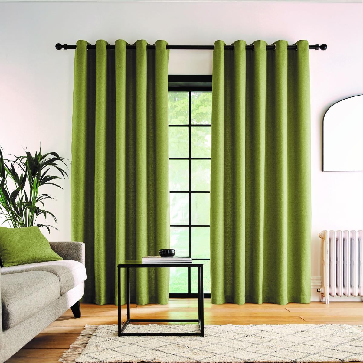 Bondi Olive Eyelet Curtains Olive (Green) – image 2