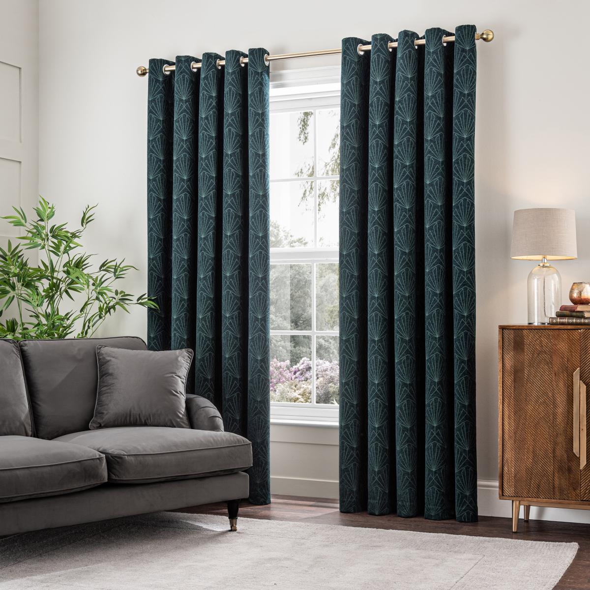 Gatsby Thermal Eyelet Curtains Jade Green Jade (Green) – image 2