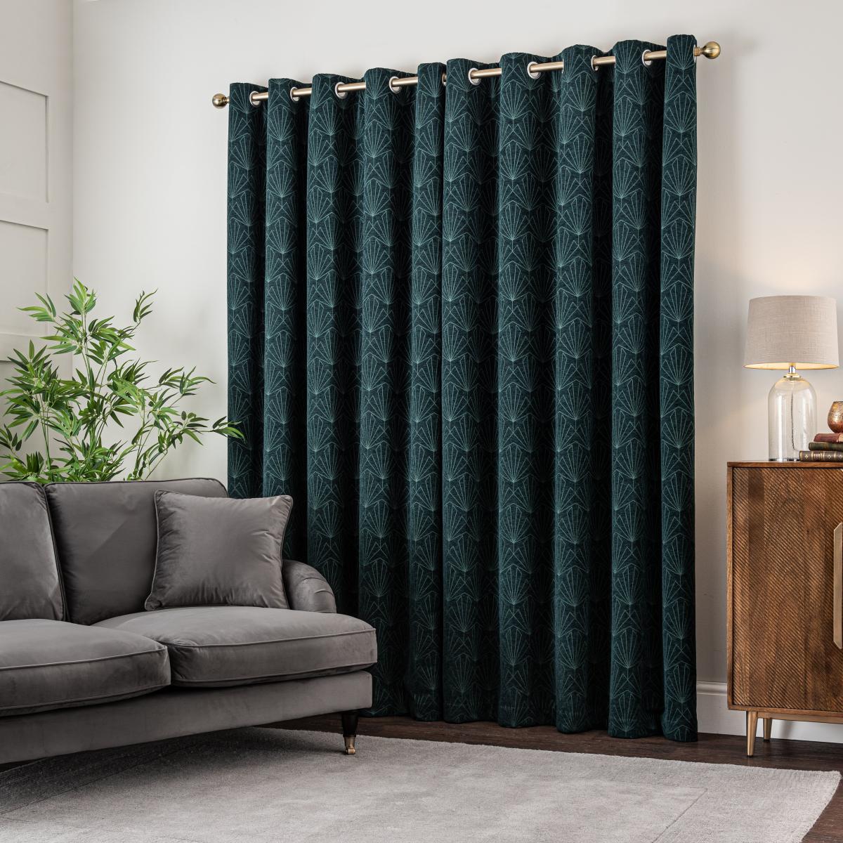 Gatsby Thermal Eyelet Curtains Jade Green Jade (Green) – image 4