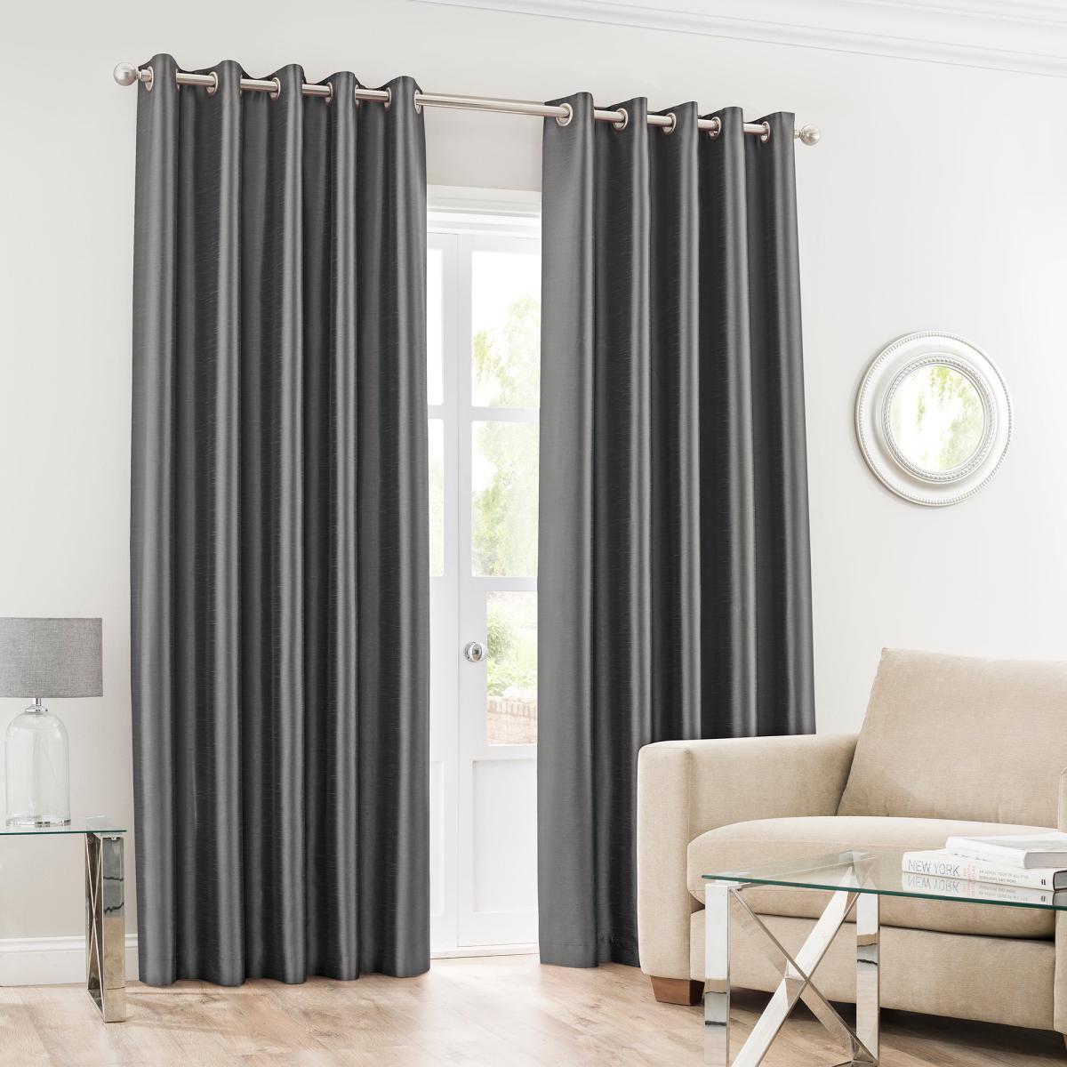 Montana Charcoal Eyelet Curtains Charcoal – image 2