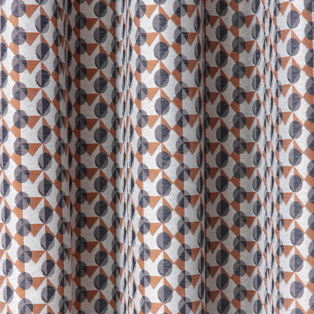 Elements Brandt Navy Eyelet Curtains Navy Blue, Orange and White – image 4