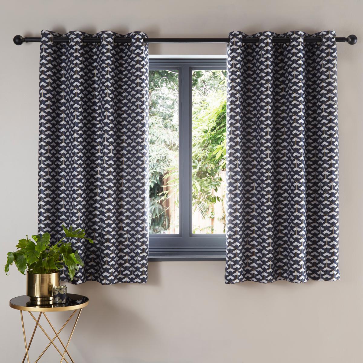 Symmetry Navy Eyelet Curtains Navy – image 4