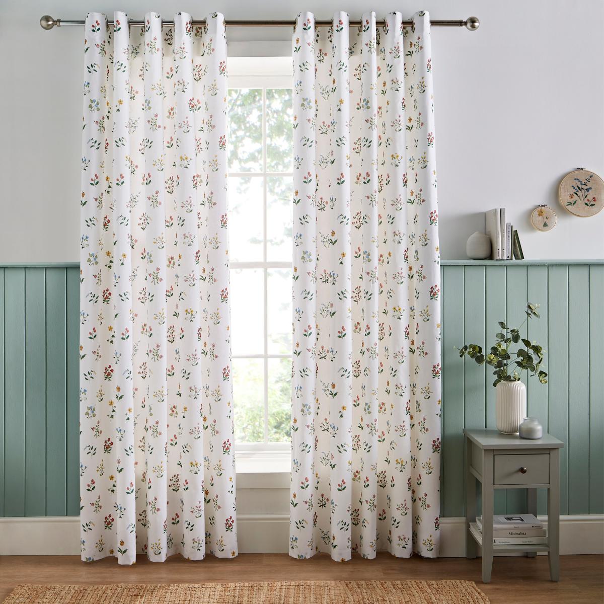 Heart Soul Stems Green Eyelet Curtains Green – image 2