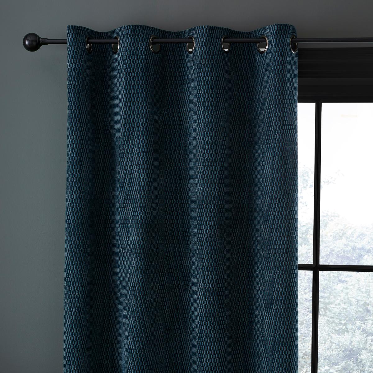 Dexter Teal Eyelet Curtains Blue – image 1