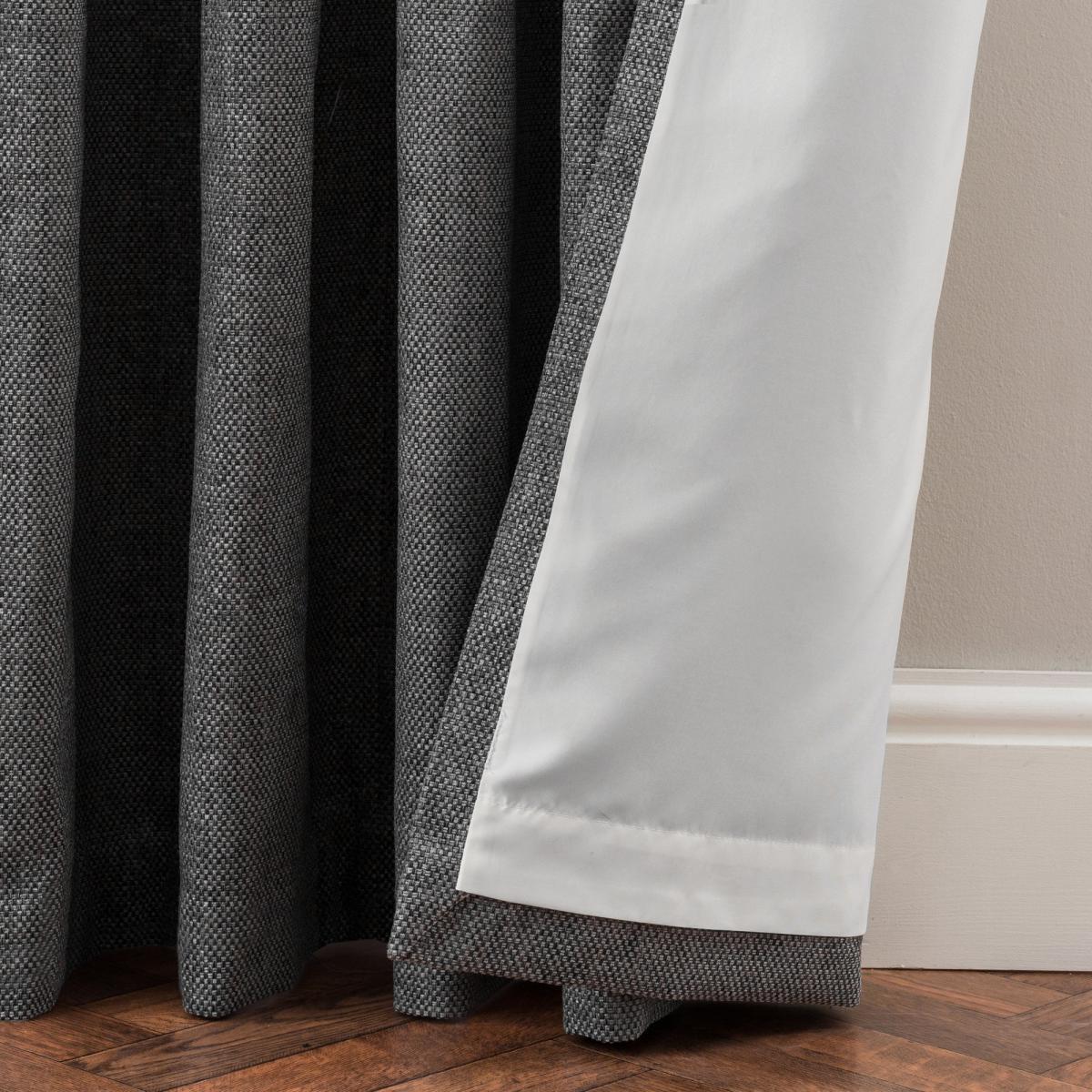 Oxford Grey Chenille Eyelet Curtains Grey – image 6