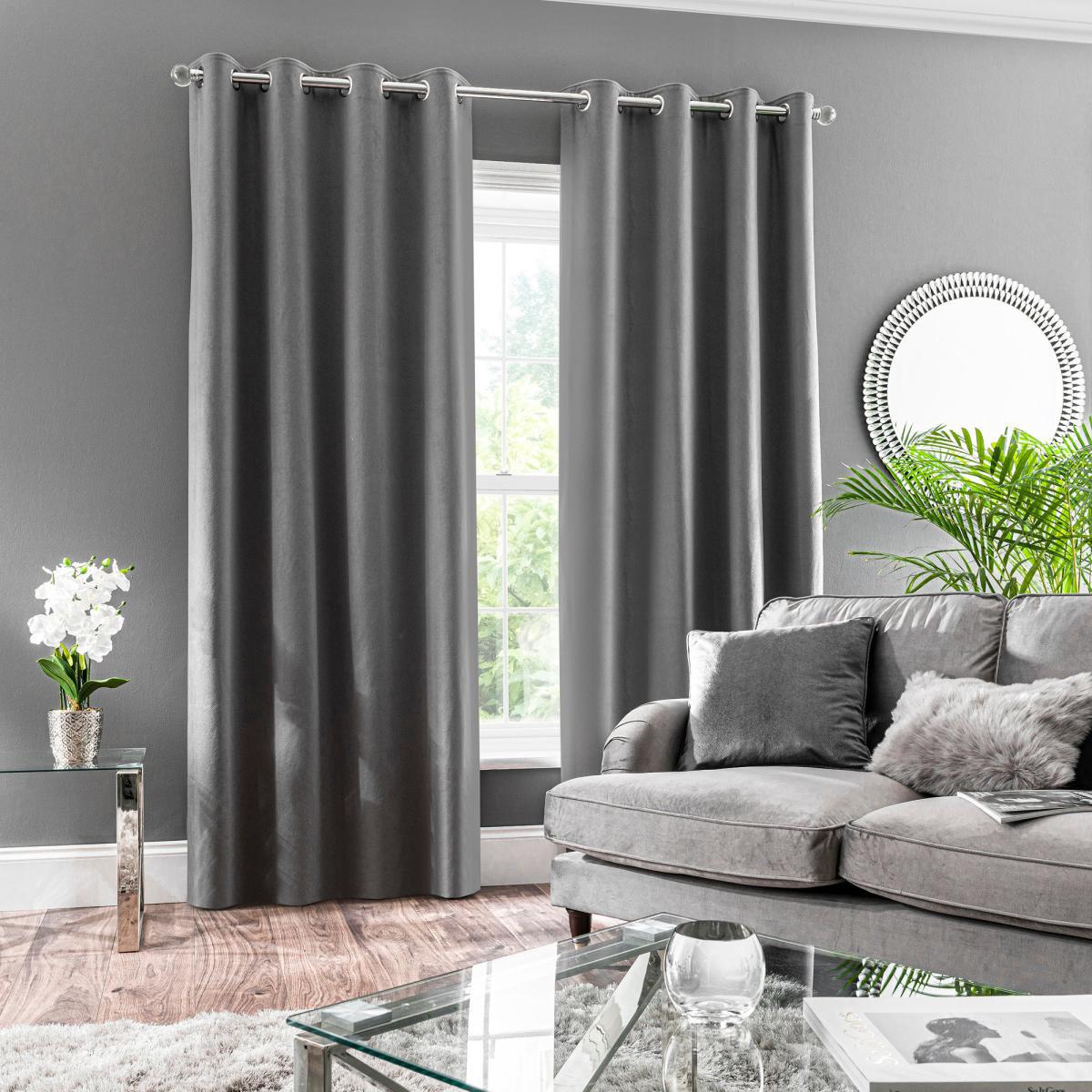 Sienna Charcoal Eyelet Curtains Charcoal – image 2