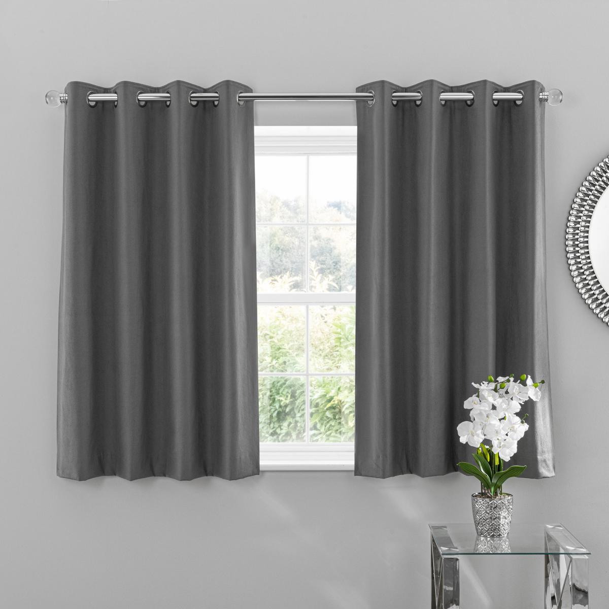 Sienna Charcoal Eyelet Curtains Charcoal – image 3
