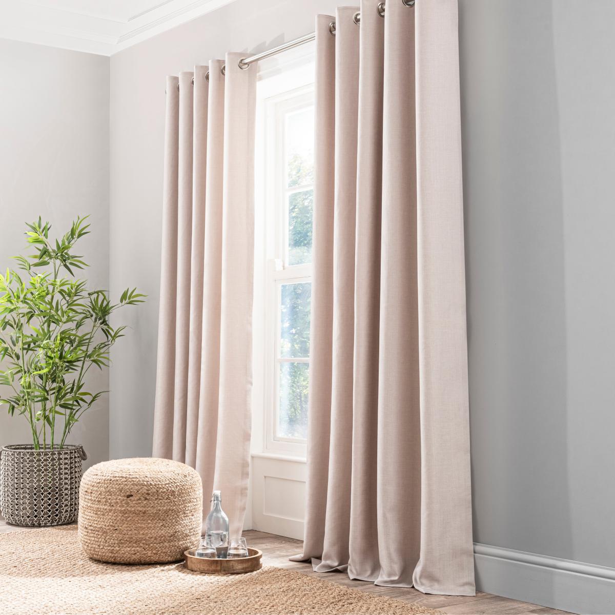 Paris Recycled Natural Eyelet Curtains Natural – image 2