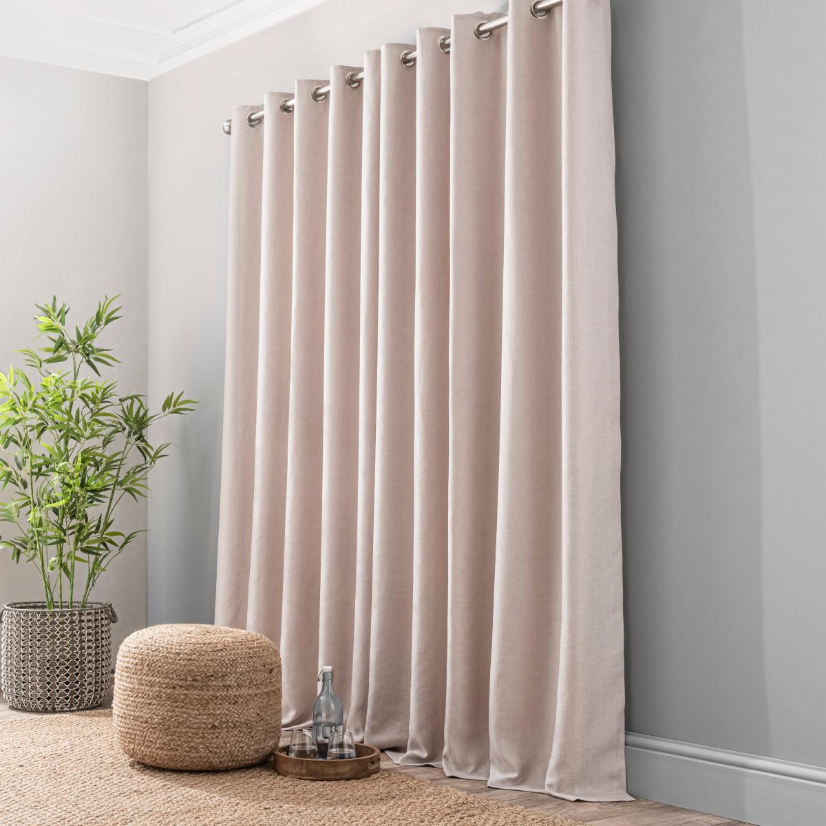 Paris Recycled Natural Eyelet Curtains Natural – image 3
