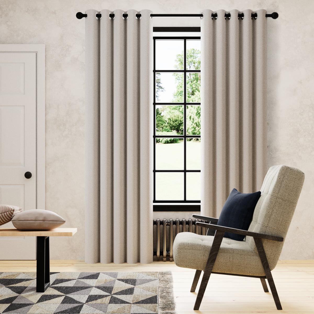 Corduroy Chateau Grey Blackout Eyelet Curtains Grey – image 2