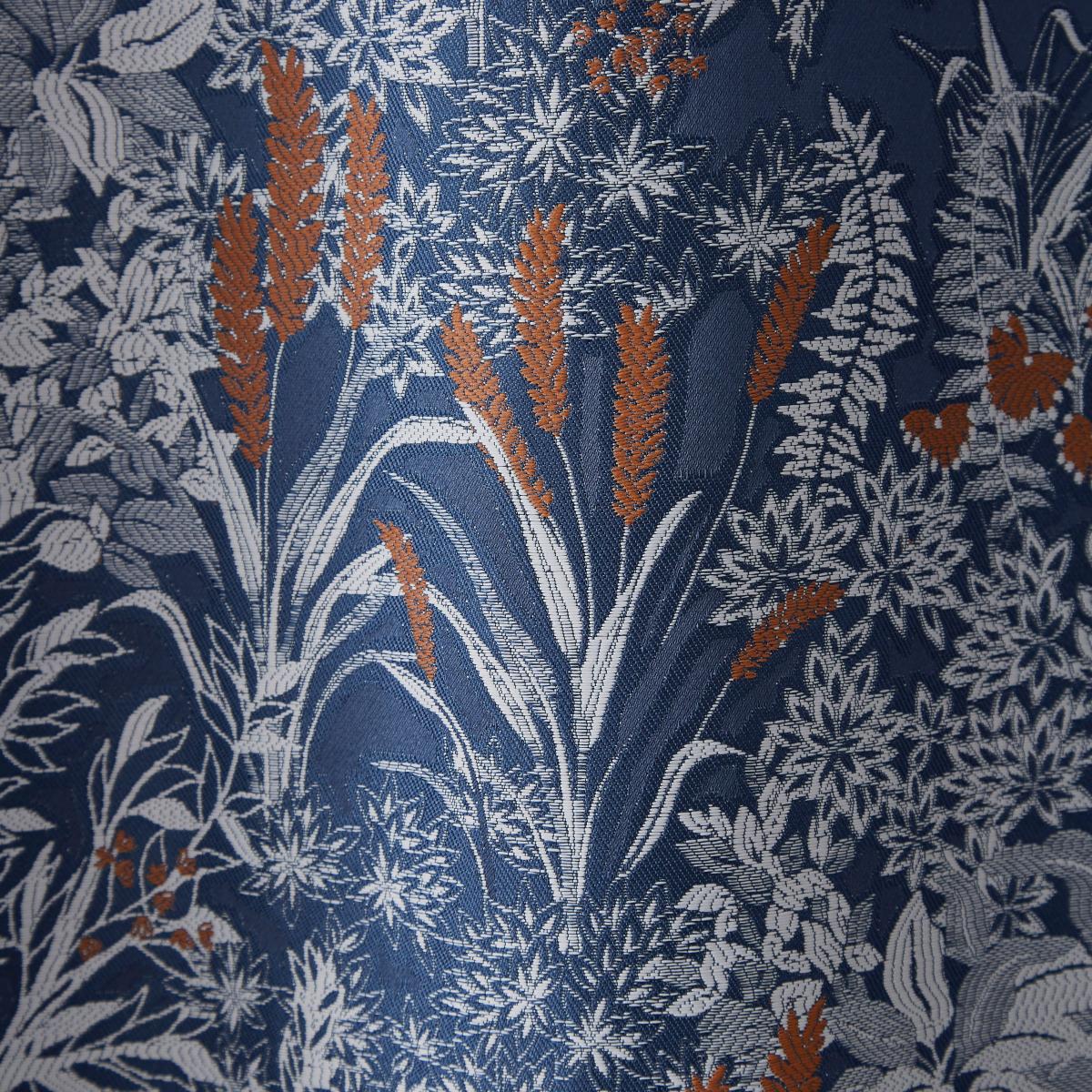 Audrey Navy Eyelet Curtains Navy Blue/White/Brown – image 3