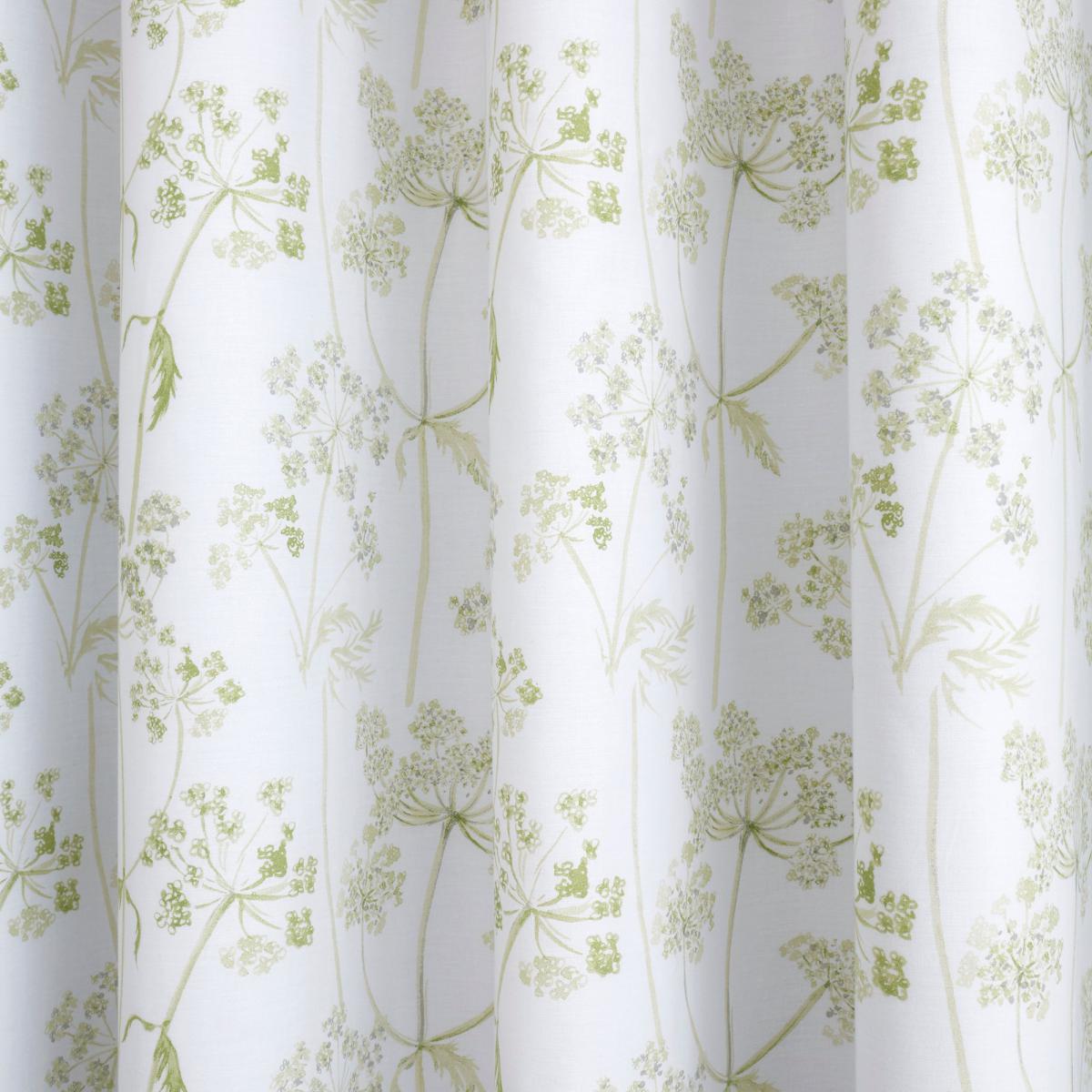 Felicity White Floral Blackout Eyelet Curtains White and Green – image 2