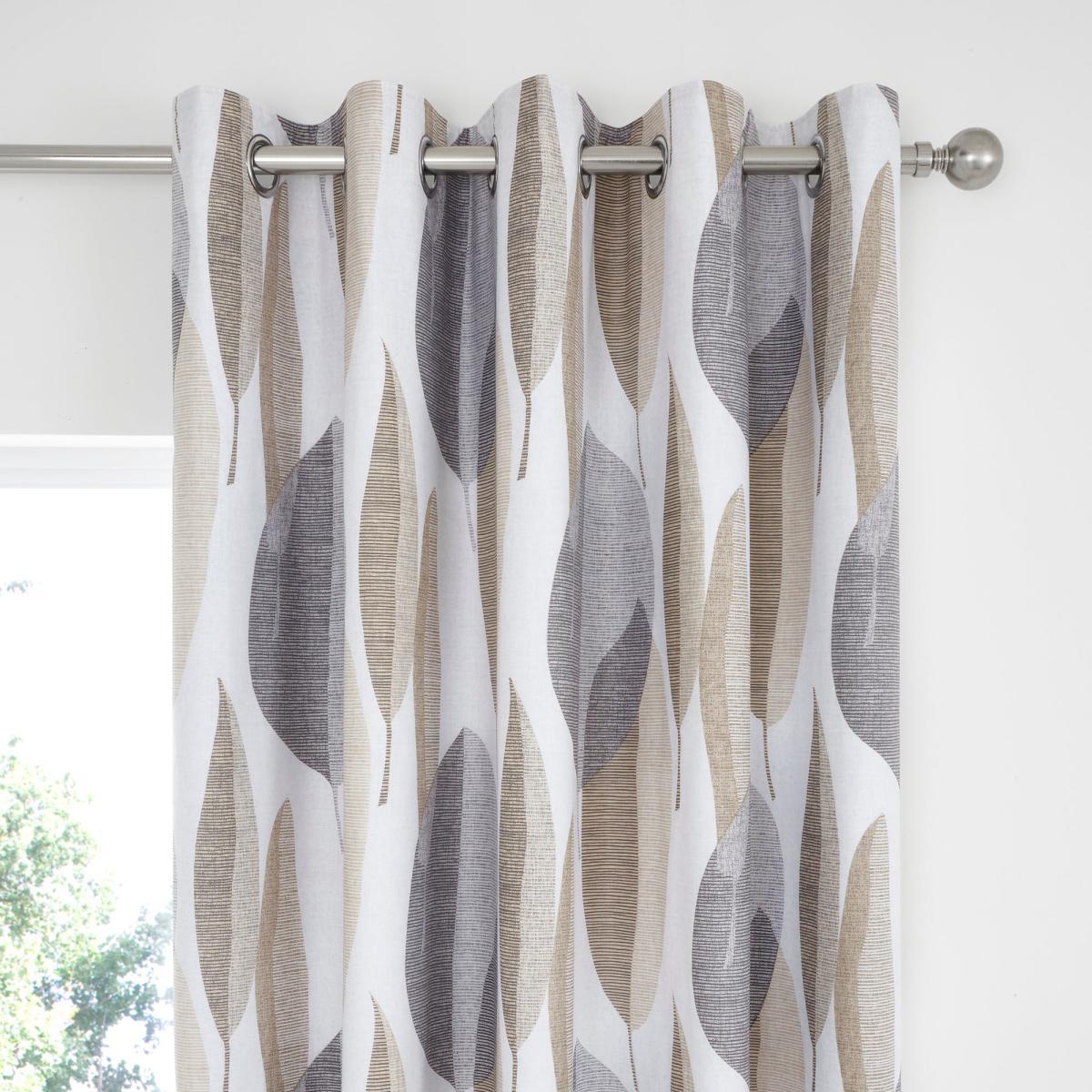Elements Enya Blackout Eyelet Curtains White, Grey and Brown – image 2