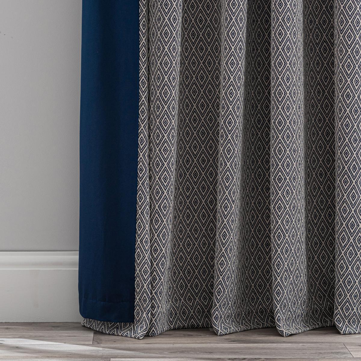 Elements Oslo Navy Blue Eyelet Curtains Blue – image 7