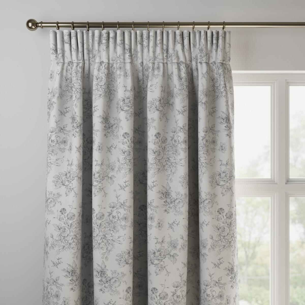 Gracey Made to Measure Curtains Gracey Floral Grey – image 2